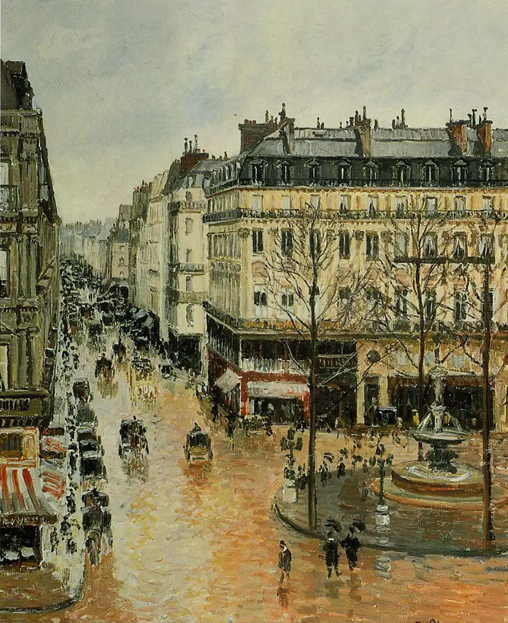 Rue Saint Honore, Afternoon, Rain Effect Camille Pissarro